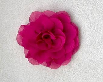 3.25 inch Chiffon Flower in Hot Pink - Flower Head for Headbands and DIY Hair Accessories