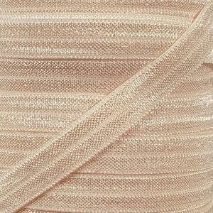 3/8 &quot; Candlelight Ivory Elastic - Fold Over Elastic For Baby Headbands, Hair Ties  and Sewing