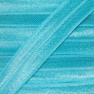 5/8” Misty Turquoise Fold Over Elastic - Elastic For Baby Headbands and Hair Ties - 1, 5 or 10 Yards of 5/8 inch FOE