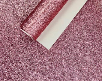 9x12" - Rose Gold Glitter Fabric Sheet- Canvas Backed Fine Glitter Fabric Sheet- For Kids projects-Home Decor-bags-Jewelry-Hair Bows