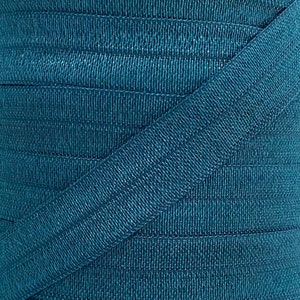 5/8&quot; Military Blue Fold Over Elastic - Elastic For Baby Headbands and Hair Ties - 5 Yards of 5/8 inch FOE