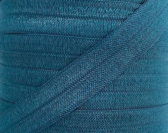 5/8" Military Blue Fold Over Elastic - Elastic For Baby Headbands and Hair Ties - 5 Yards of 5/8 inch FOE