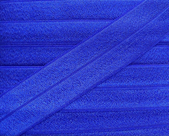 One Inch Cobalt Blue Fold Over Elastic FOE Cobalt Blue 1 Elastic for  Headbands and Sewing Projects Headband Supplies 