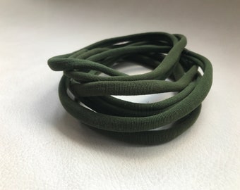 Military Green Nylon Headbands  - Nylon Headbands  - Skinny Hair Headband for Baby Headbands