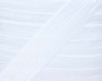 One Inch White Fold Over Elastic 1, 5 or 10 yards - White 1" FOE Elastic For Headbands  and Sewing Projects- Baby Headbands and Supplies