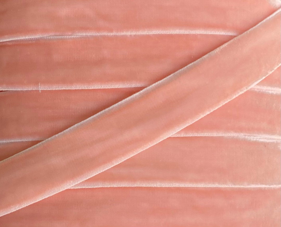 5/8 Peach Velvet Elastic Elastic for Baby Headbands and Hair Ties 1 or