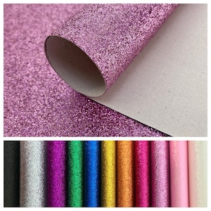Pink Glitter Fabric Sheet- Canvas Backed Fine Glitter Fabric Sheet- 8 3/4 x 11 1/2