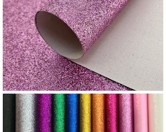 Pink Glitter Fabric Sheet- Canvas Backed Fine Glitter Fabric Sheet- 8 3/4 x 11 1/2