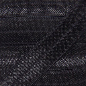 5/8" Black Fold Over Elastic - Elastic For Baby Headbands and Hair Ties - 5/8 inch FOE