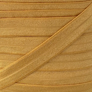 5/8" Old Gold Fold Over Elastic - Elastic For Baby Headbands and Hair Ties - 1, 5 or 10 Yard Lengths of 5/8 inch FOE