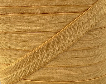 Elástico plegable de 5/8" color oro antiguo - Elástico para diademas y cintas para el cabello de bebé - Longitudes de 2, 5 o 10 yardas de 5/8 pulgadas FOE