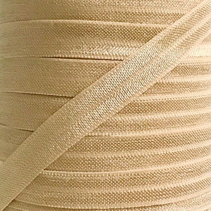 3/8 &quot; Candied Ginger Fold Over Elastic - FOE Elastic For Baby Headbands, Hair Ties and Sewing