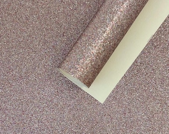 9x12" - Champagne Rose Glitter Fabric Sheet- Canvas Backed Fine Glitter Fabric Sheet- For Kids projects-Home Decor-bags-Jewelry-Hair Bows