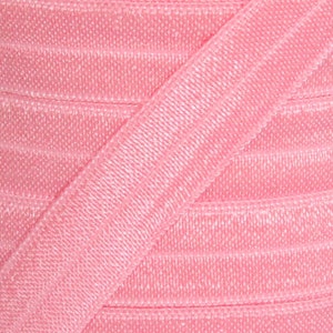 5/8&quot; Pink Fold Over Elastic - Elastic For Baby Headbands, Sewing Projects and Hair Ties -  1, 5 or 10 Yards of 5/8 inch FOE
