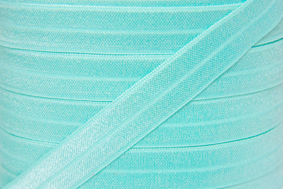 5/8 Aqua Fold Over Elastic Elastic for Baby Headbands and Hair Ties 1