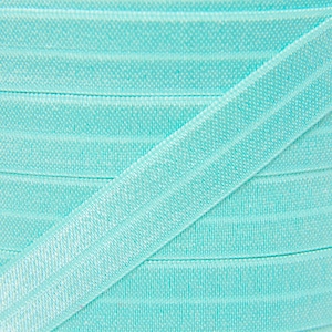 5/8&quot; Aqua Fold Over Elastic - Elastic For Baby Headbands and Hair Ties - 1, 5 or 10 yards of 5/8 inch FOE