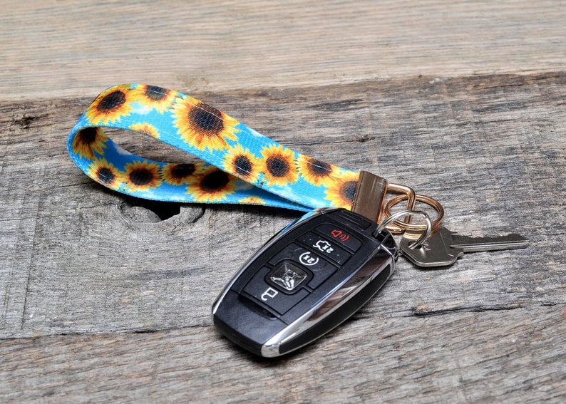 easy access key chain key chain accessory key fob Match your key chain to your dogs collar 6 HANDS FREE KEY fob Sunflowers