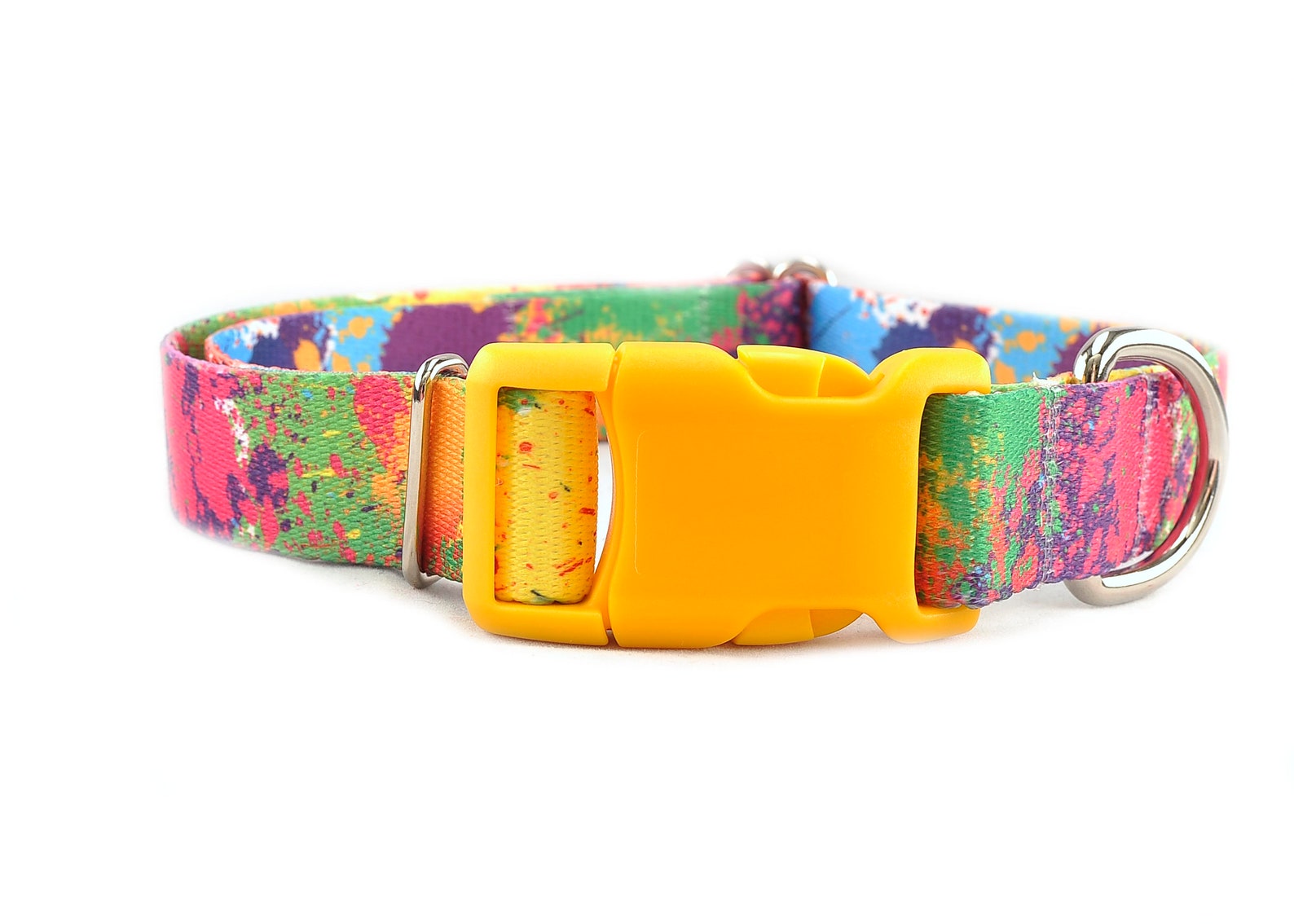 Adjustable dog collar / PAINT SPLATTER DESIGN quick release Etsy