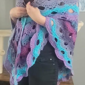 Hand crochet Virus shawl