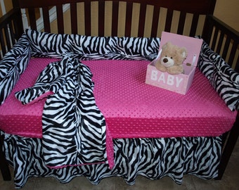 pink zebra crib bedding sets