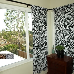 Zebra Print Curtain Set VARIOUS SIZES