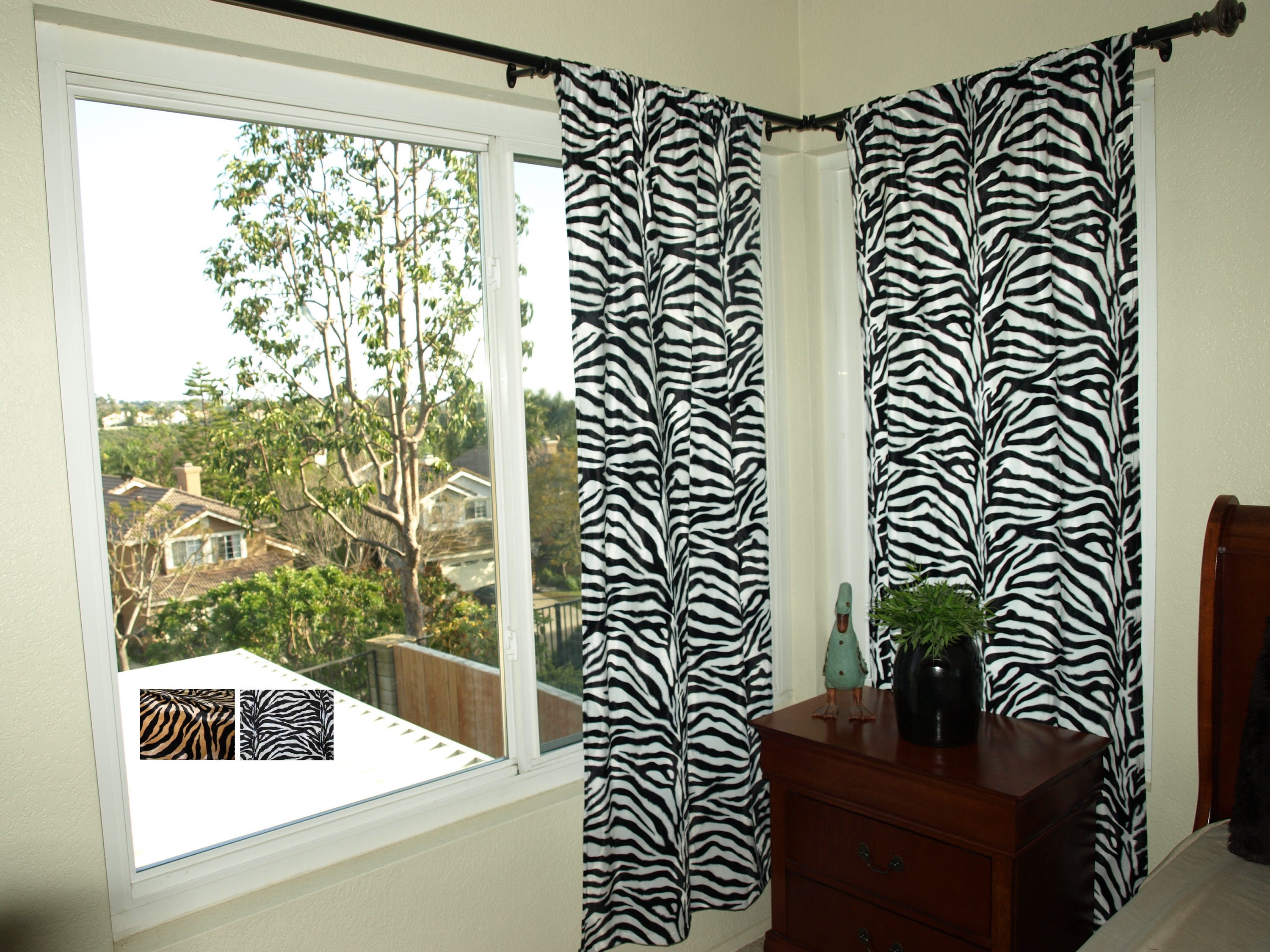 Zebra Print Curtain Set VARIOUS SIZES - Etsy Zebra Print Curtain Set VARIOUS SIZES - Etsy