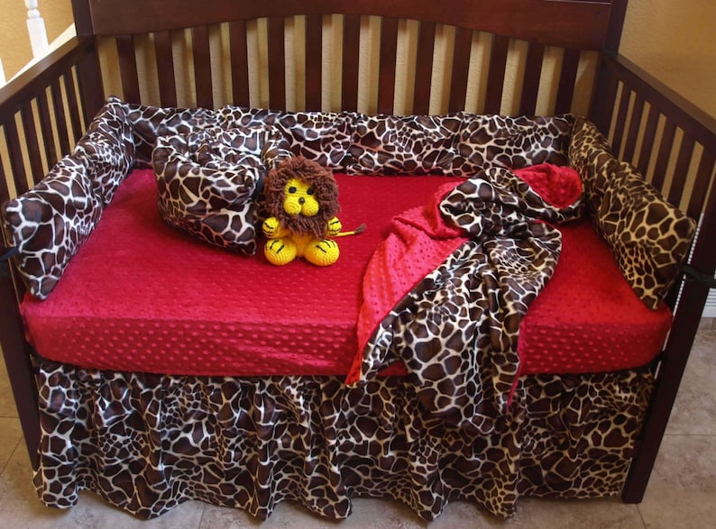 Giraffe Print Baby Bedding Set Safari Crib Bedding Etsy