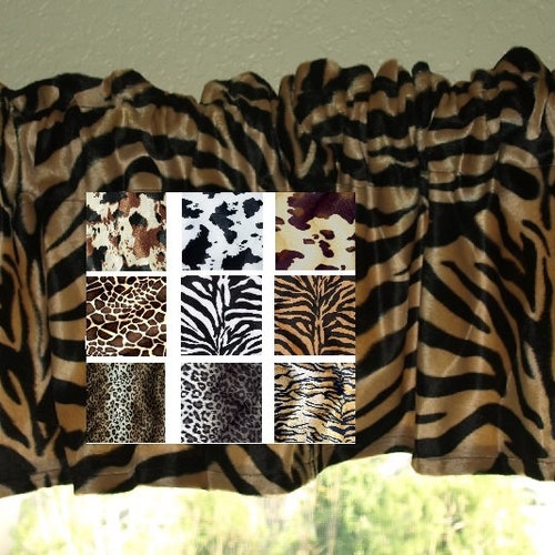 Animal Print Window Valance Leopard Zebra Giraffe Cowhide Pony Etsy