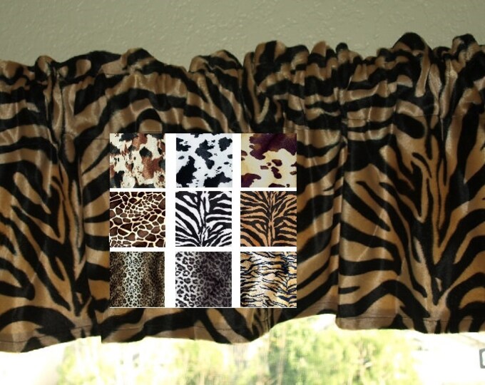 Animal Print Window Valance Leopard Zebra Giraffe Cowhide Pony Etsy