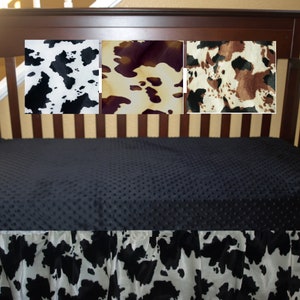 Western Crib Bed Skirt Cow Print Pony Print Portable or Standard Crib
