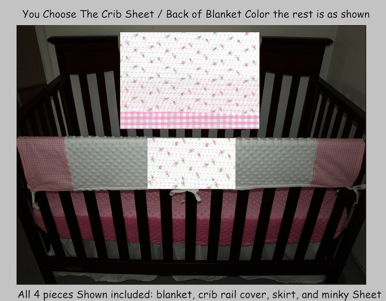 Gingham And Flowers Floral Crib Bedding Set Country Baby Etsy