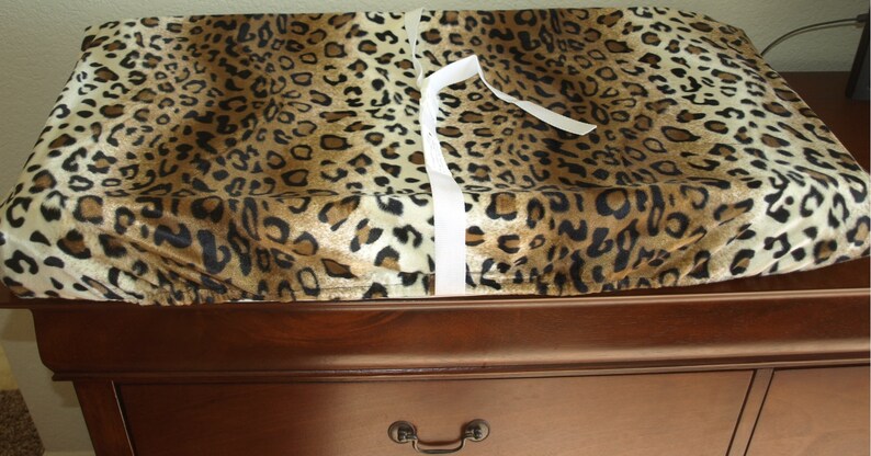 Animal Print Changing Pad Cover leopard zebra giraffe safari western style image 2