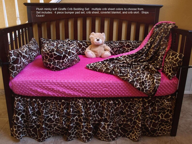 Giraffe Print Baby Bedding Set Safari Crib Bedding Etsy