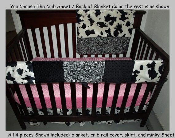 cowhide crib bedding