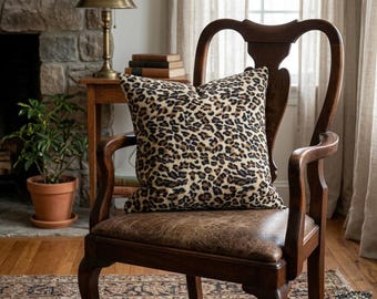 Leopard Print Tan Pillow Cover (Set of 2 covers)14",16",18",20",26",bed sized, lumbar