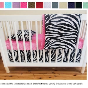 Zebra Crib Set  Zebra Print Baby Bedding Set