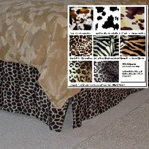 Animal Print Bed Skirt leopard Zebra Cheetah Cow Print Etsy
