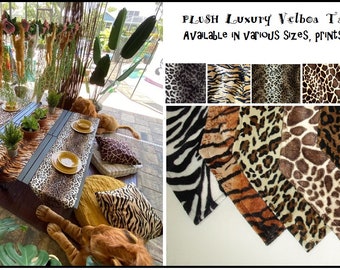 Table Runner Leopard Zebra  Giraffe Safari Animal Print Dining Night Stand or Dresser Top