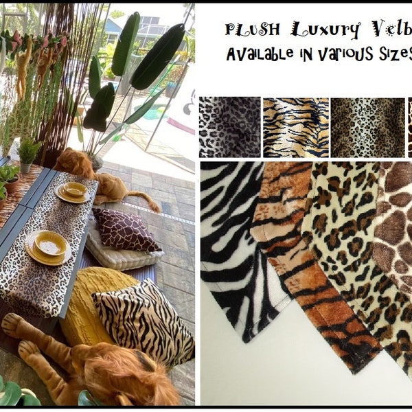 Table Runner Leopard Zebra  Giraffe Safari Animal Print Dining Night Stand or Dresser Top