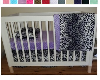 Leopard Crib Bedding Set Leopard Animal Print Nursery Snow Leopard