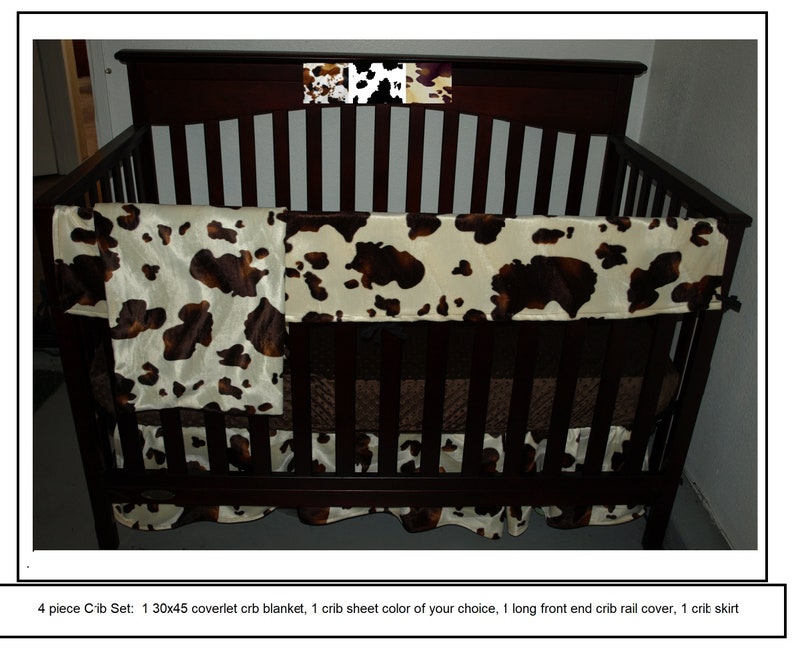 Western Bumperless Crib Bedding Set Cowhide Western And Cowboy Etsy
