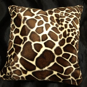 Giraffe Pillow Cover Set of (2)  Faux Fur Animal Print Pillow