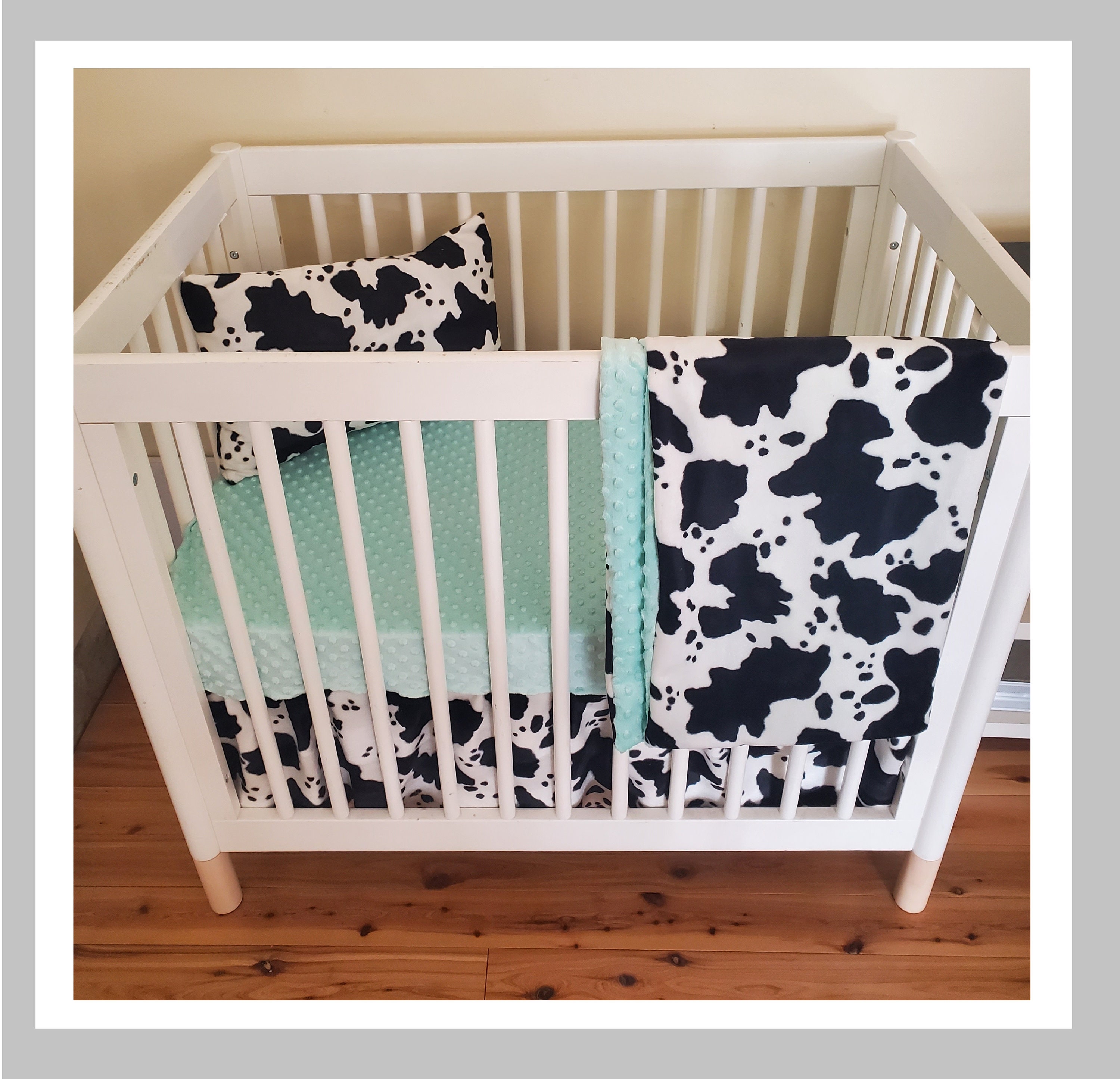 Cow print crib skirt 2025