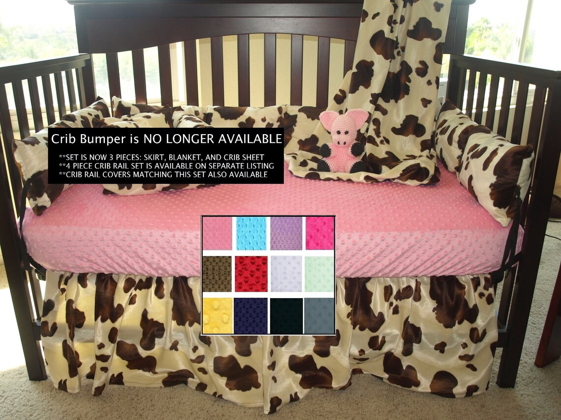 Western Cowboy Crib Bedding Brown Cow Baby Set Etsy
