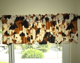 Western Window Valance Ranch Style Pony Print Window Valance