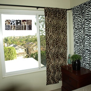 Animal Print Curtain Set Safari Curtains VARIOUS SIZES