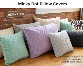 Soft Minky Dot Pillow Covers (set of 2) Standard, Queen, King, 14"16,18",20",26"