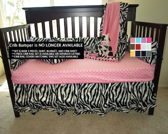Zebra Crib Set  Zebra Print Baby Bedding Set