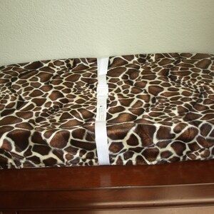 Animal Print Changing Pad Cover leopard zebra giraffe safari western style image 3