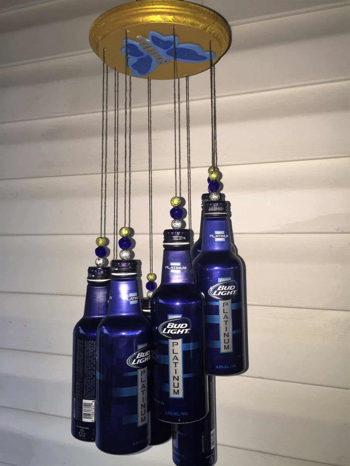 Wind Chime Made From Recycle Aluminum Beer Bottler Etsy